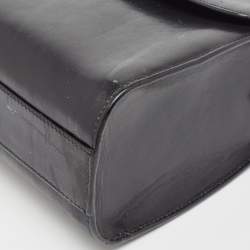Etienne Aigner Black Glossy Leather Shoulder Bag