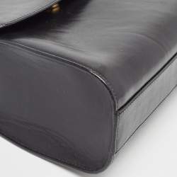 Etienne Aigner Black Glossy Leather Shoulder Bag