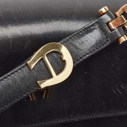 Etienne Aigner Black Glossy Leather Shoulder Bag