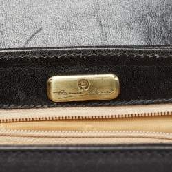 Etienne Aigner Black Glossy Leather Shoulder Bag