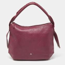 Aigner Pink Leather Zip Hobo