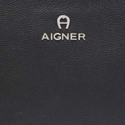 Aigner Black Leather Zip Crossbody Bag