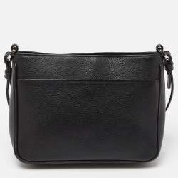 Aigner Black Leather Zip Crossbody Bag