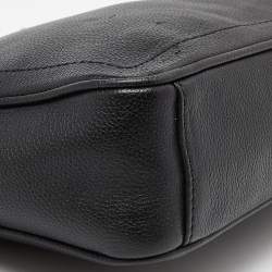 Aigner Black Leather Zip Crossbody Bag