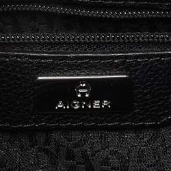 Aigner Black Leather Zip Crossbody Bag