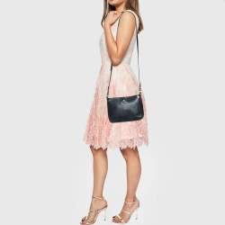 Aigner Black Leather Zip Crossbody Bag