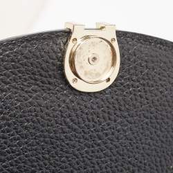 Pre Owned Aigner Black Leather Diadora Shoulder Bag