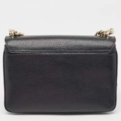 Pre Owned Aigner Black Leather Diadora Shoulder Bag