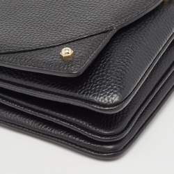 Pre Owned Aigner Black Leather Diadora Shoulder Bag