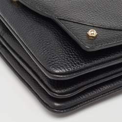 Pre Owned Aigner Black Leather Diadora Shoulder Bag