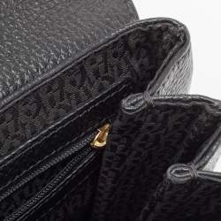 Pre Owned Aigner Black Leather Diadora Shoulder Bag
