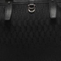 Pre Owned Aigner Black Monogram Canvas and Leather Tote