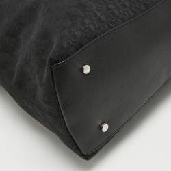 Pre Owned Aigner Black Monogram Canvas and Leather Tote