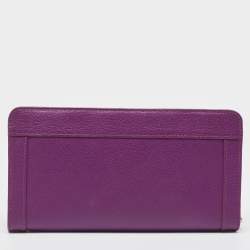 Pre Owned Aigner Purple Leather Cavallina Tassel Continental Wallet