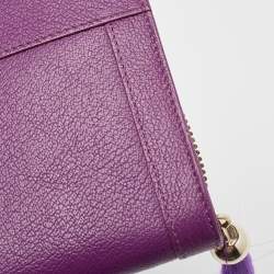 Pre Owned Aigner Purple Leather Cavallina Tassel Continental Wallet