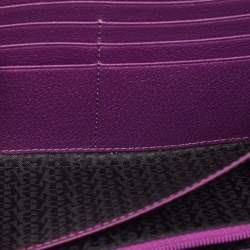 Pre Owned Aigner Purple Leather Cavallina Tassel Continental Wallet