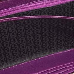 Pre Owned Aigner Purple Leather Cavallina Tassel Continental Wallet