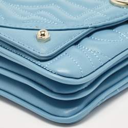 Aigner Blue Quilted Leather Diadora Shoulder Bag