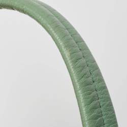 Pre Owned Aigner Mint Green Leather Front Pocket Satchel