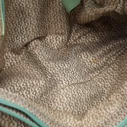 Pre Owned Aigner Mint Green Leather Front Pocket Satchel