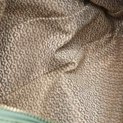 Pre Owned Aigner Mint Green Leather Front Pocket Satchel