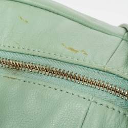 Pre Owned Aigner Mint Green Leather Front Pocket Satchel