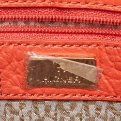 Pre Owned Aigner Orange Leather Flap Crossbody Bag