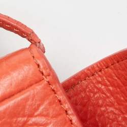 Pre Owned Aigner Orange Leather Flap Crossbody Bag