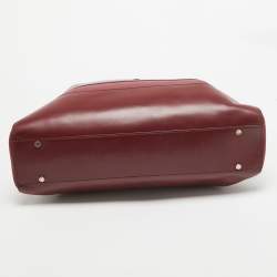 Aigner Burgundy/Red Leather Charm Tote