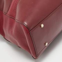 Aigner Burgundy/Red Leather Charm Tote