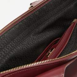 Aigner Burgundy/Red Leather Charm Tote