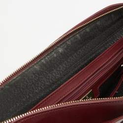 Aigner Burgundy/Red Leather Charm Tote