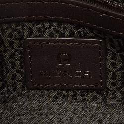 Aigner Brown Coated Canvas and Leather Crossbody Bag