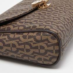 Aigner Brown Coated Canvas and Leather Crossbody Bag