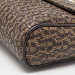 Aigner Brown Coated Canvas and Leather Crossbody Bag