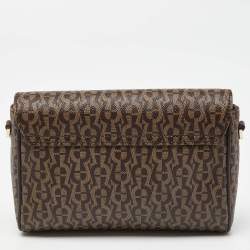 Aigner Brown Coated Canvas and Leather Crossbody Bag