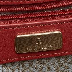 Aigner Brown/Red Signature Coated Canvas and Leather Crossbody Bag