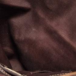 Aigner Dark Brown Monogram Coated Canvas and Leather Zip Satchel