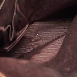 Aigner Dark Brown Monogram Coated Canvas and Leather Zip Satchel