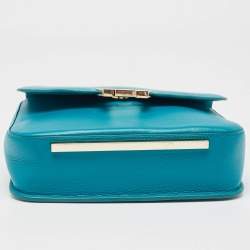 Aigner Green Leather Logo Flap Top Handle Bag