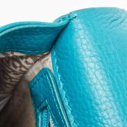 Aigner Green Leather Logo Flap Top Handle Bag