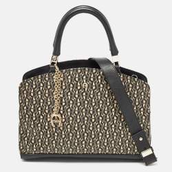 Aigner Black Signature PVC and Leather Satchel