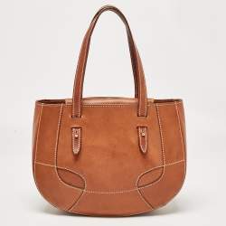 Aigner Brown Leather Logo Flap Hobo 