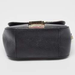 Pre Owned Aigner Black Leather and Coated Canvas Crossbody Bag