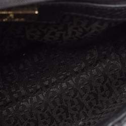 Pre Owned Aigner Black Leather and Coated Canvas Crossbody Bag