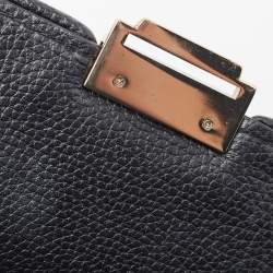 Pre Owned Aigner Black Leather and Coated Canvas Crossbody Bag