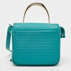 Aigner Green Textured Leather Genoveva Top Handle Bag