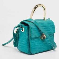 Aigner Green Textured Leather Genoveva Top Handle Bag