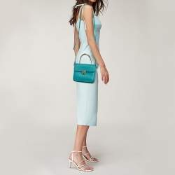 Aigner Green Textured Leather Genoveva Top Handle Bag