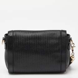 Aigner Black Textured Leather Cavallina Crossbody Bag